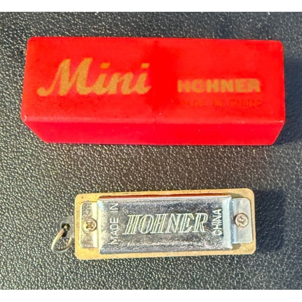 Hohner Mini Harmonica with Red Case 1 3/8" Long x 1/2" Works